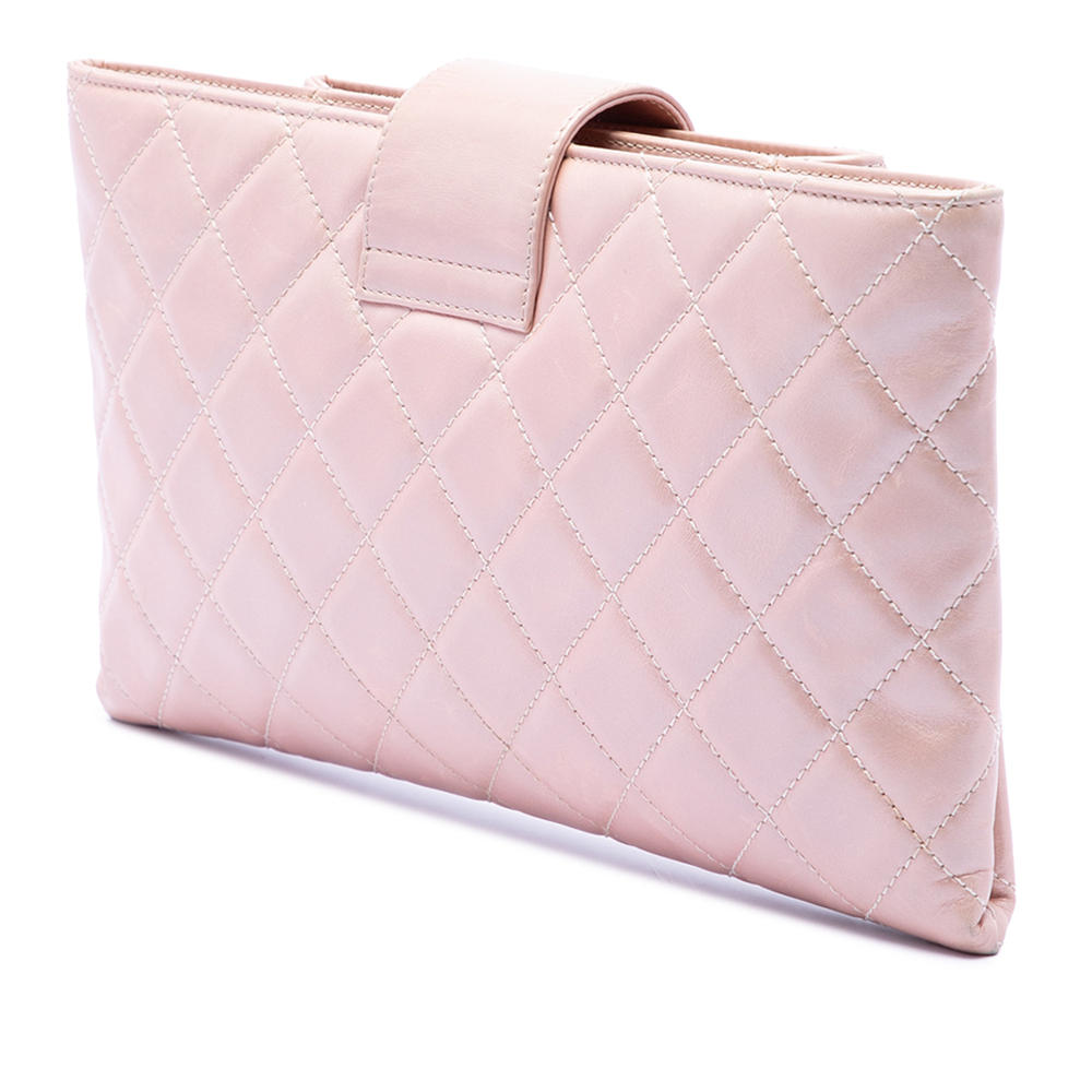 Pre-Loved Chanel Quilted Glazed Calfskin Coco Pleats Clutch - Picture 2 of 6